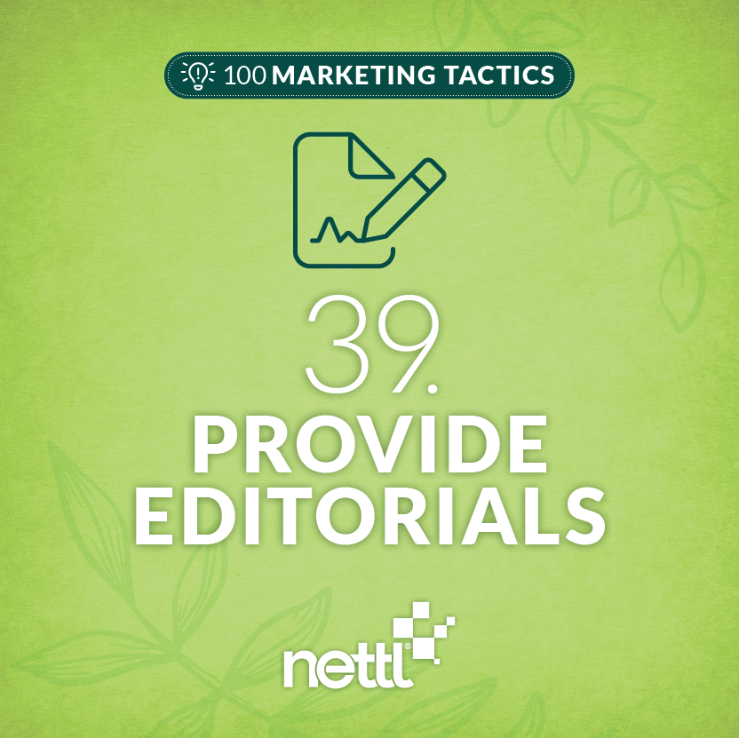 Marketing Tactic 39/100 - EDITORIALS

Contribute insightful articles to relevant industry publications to build thought leadership and trust. 

Share lessons, opinions, trends, and practical advice. Add a soft bio and clear next step so readers can find you when they’re ready.