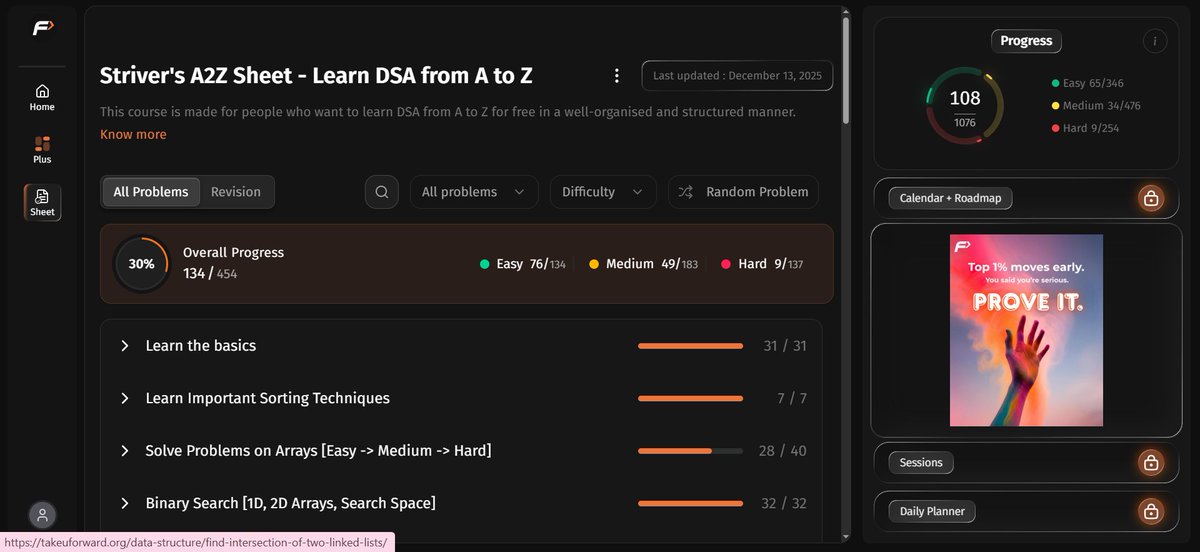 Khande98283Diya's tweet image. DAY 45 Done     
📌 Solved:   
• Sort a linked list of 0s, 1s and 2s(GFG)        
  Consistency &amp;gt; Motivation     
#Day45 #DSAChallenge #LinkedList #LeetCode #StriversA2Z #CodingJourney #DailyProgress #FutureSDE #Consistency