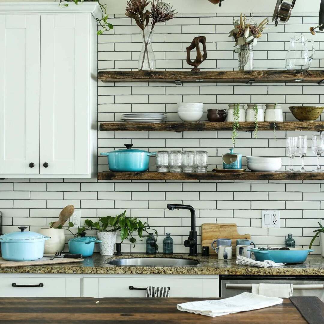 Open shelves in the kitchen… Yay or Nay? 🤔🏡 

There’s something about open kitchen shelving that instantly makes a space feel warm, welcoming, and lived-in. Rustic wood shelves, white subway tile, stacked dishes, and a few plants can turn everyday kit… instagr.am/p/DVqyqTtjjFz/
