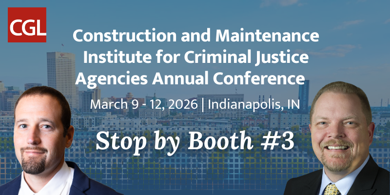 CGL's Gregory Westbrook and Marshall Diaz are in Indianapolis, IN for the Construction and Maintenance Institute for Criminal Justice Agencies Annual Conference. Make sure to swing by booth #3 and say hi! #CMI