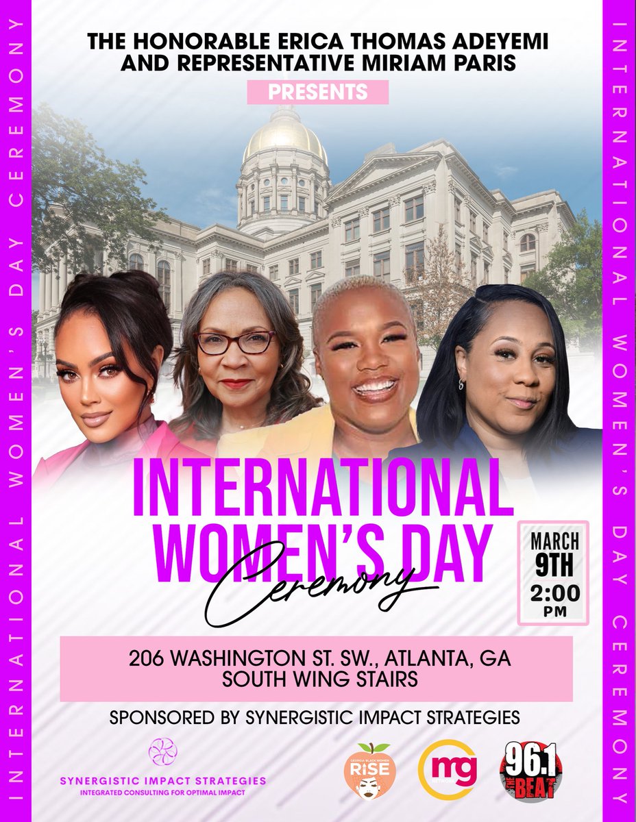 Synergy_PR_Svcs's tweet photo. I’m honored and grateful to share that I’ve been selected as one of the Georgia 100 Women of Excellence. It is truly humbling to be recognized alongside so many remarkable women.  
#GeorgiaWomenOfExcellence #InternationalWomensDay #WomenInLeadership #AtlantaWomen https://t.co/NPI0h0HqCd