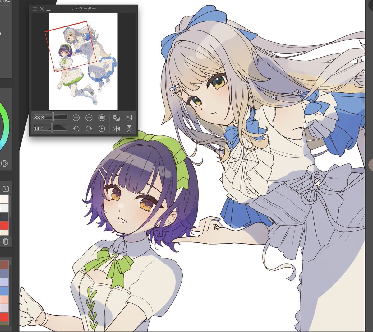 せっかく全身描いてるので完成絵はそれぞれで載せるかもwip