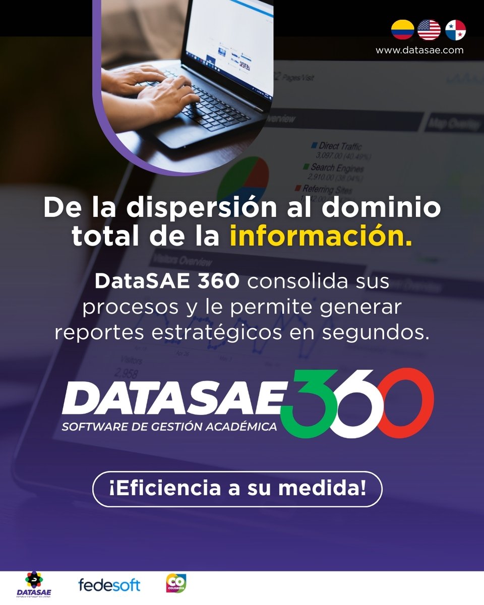 datasaeltda's tweet photo. Las instituciones del futuro se gestionan con datos.
DataSAE 360 le permite visualizar en tiempo real lo que sucede en cada área de su institución.

Lleve  su gestión a otro nivel.  Visite https://t.co/ryIEWkBUUo y explore nuestro ecosistema de soluciones. https://t.co/eG6qYIKGgo