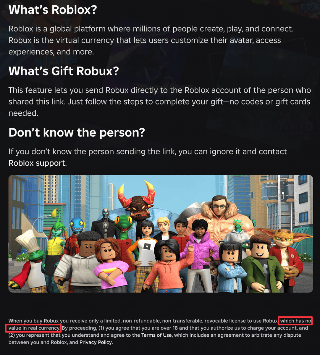 Players can soon gift other players Robux, but it can't be devexed, W update ngl