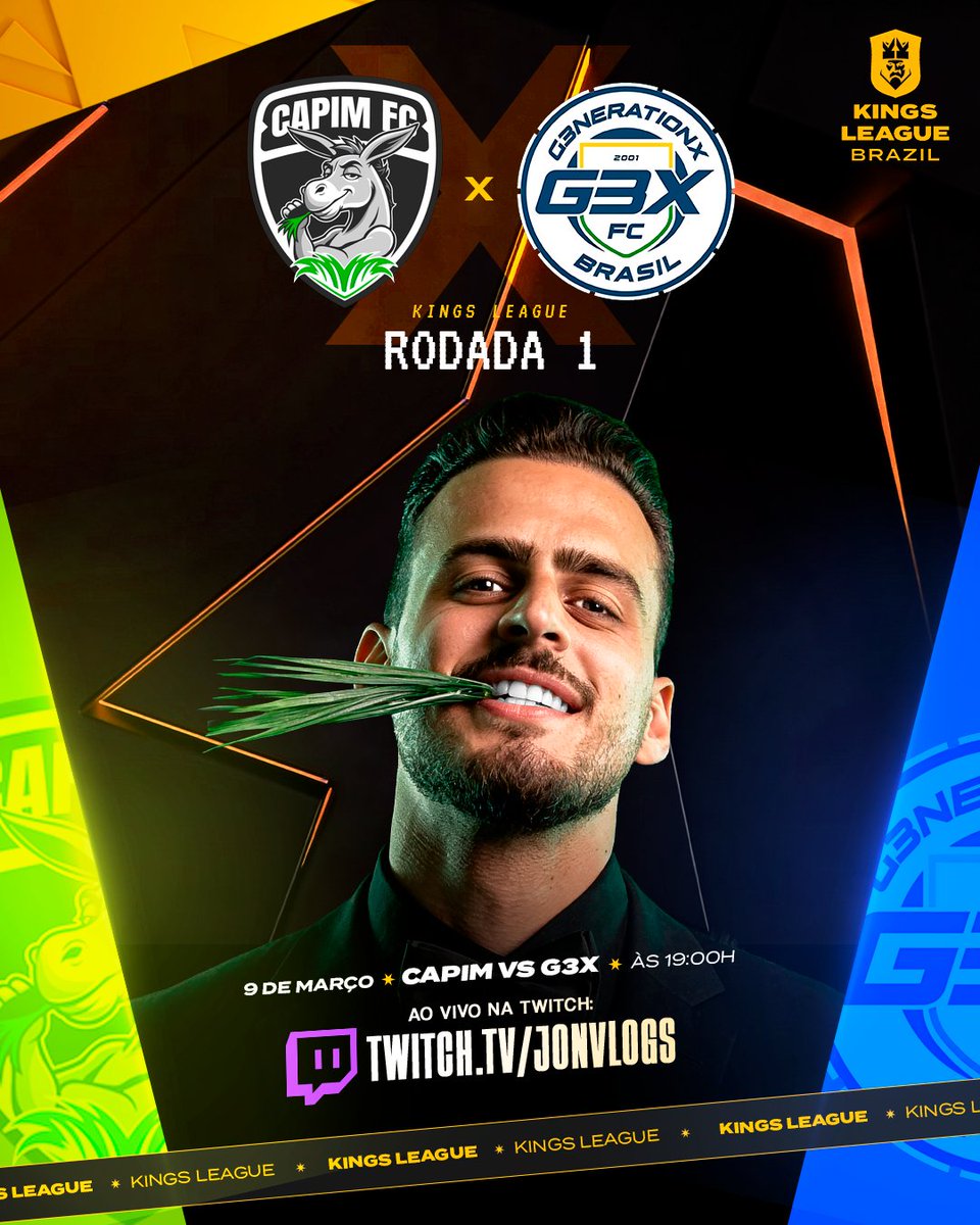 HOJE TEM ESTREIA DO CAPIM NO 2º SPLIT DA KINGS LEAGUE BRAZIL! 🫏🌿

Live às 15h30, conto com a presença de vocês! 🫶