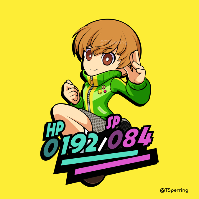 Drew Chie in the P5Tactica style 🍖 #P4 #Persona4 #P5T