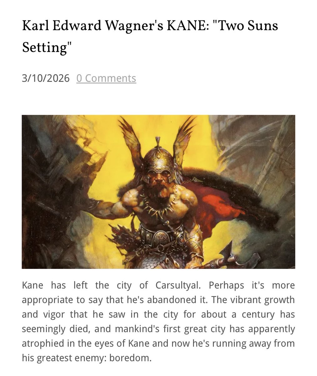 danyergs's tweet photo. KANE: “Two Suns Setting” features a member of a dying race coming into contact with a surging one. They’re both doomed in their own ways.
https://t.co/hnZ8s3oCEl https://t.co/qDUrWD314Z