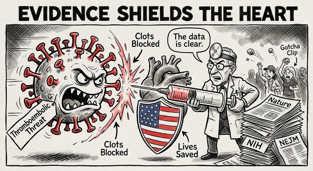 micyoung75's tweet photo. Hotez is correct and the journals back him across the board. COVID's thromboembolic damage is real and documented. Vaccination lowers those risks measurably. This is public health grounded in evidence, not ideology. https://t.co/kjRQ4XI9ko