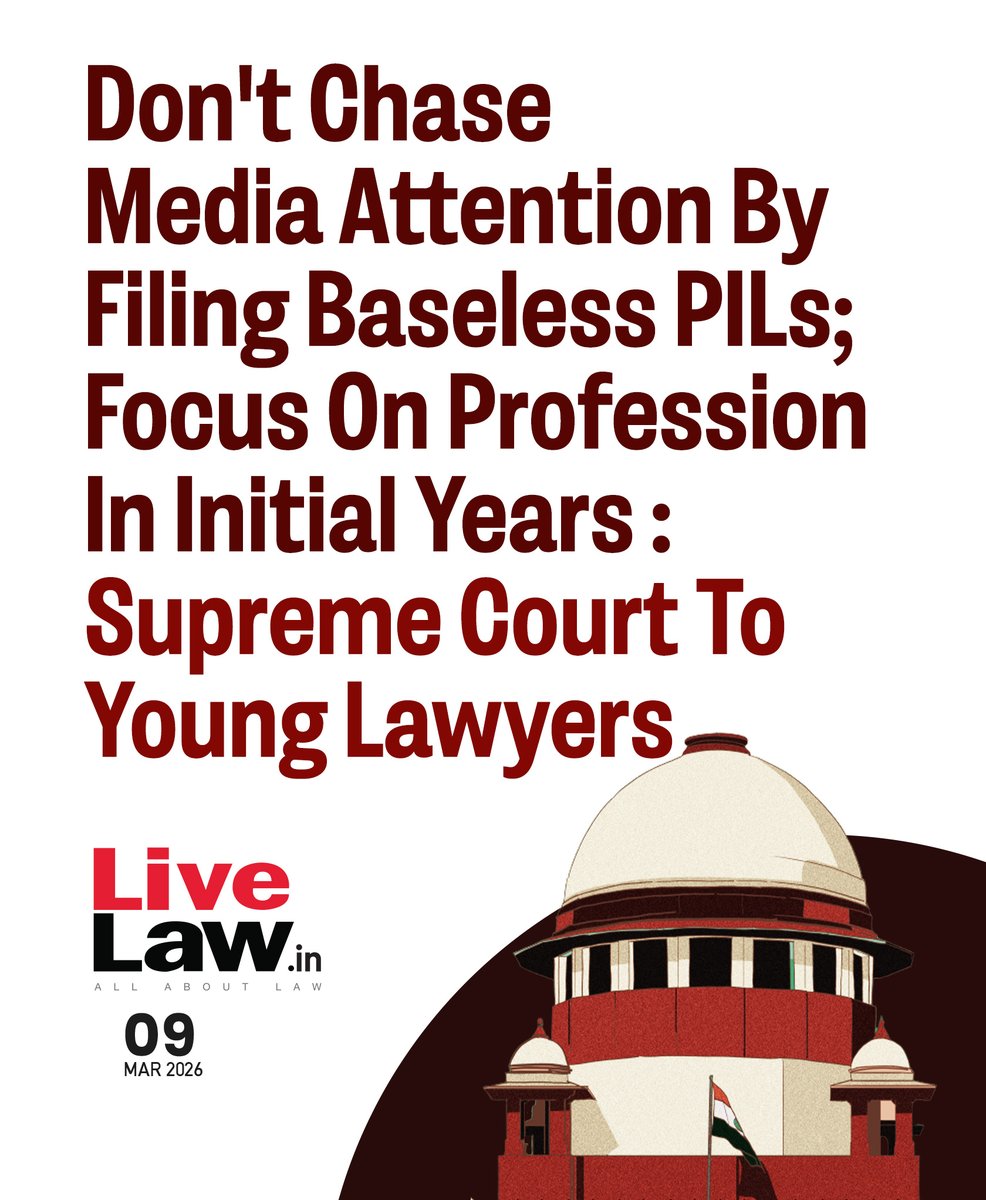 LiveLawIndia's tweet image. "Instead of working in offices, learning law, you are drafting baseless petitions, only because you will come in social media," CJI told a counsel.
Read more: bitl.to/5kT4
#supremecourtofindia