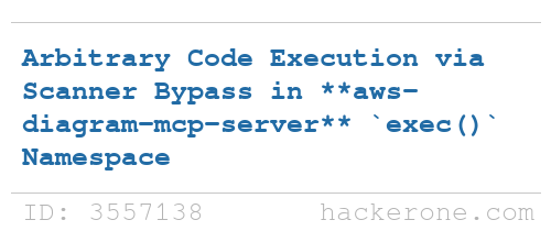 disclosedh1's tweet photo. AWS VDP disclosed a bug submitted by @locus_x64: https://t.co/Y1uKFZSasA #hackerone #bugbounty https://t.co/Kdj0ivTWpe