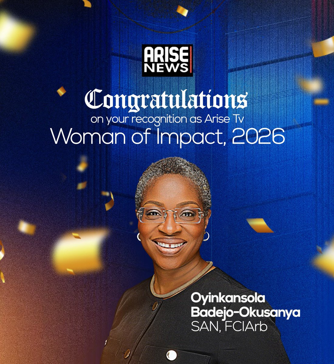 StreetLordPoko's tweet photo. *PROUDLY OUR OWN: SOUTH WEST BOLD LAWYERS NETWORK CELEBRATES MRS. OYINKANSOLA BADEJO-OKUSANYA, SAN, ON HER ARISE TV 2026 WOMAN OF IMPACT AWARD* 

@MrsBBold https://t.co/Yu3PkH5uaW