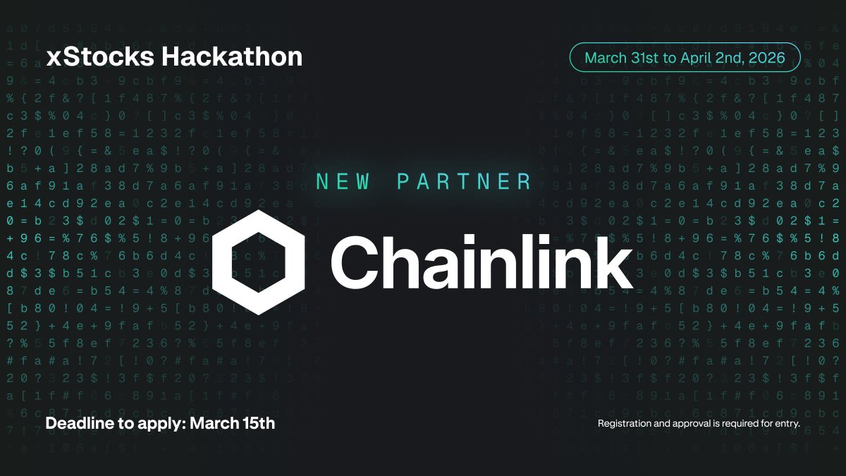 Chainlink joins the xStocks Hackathon

<a href="/chainlink/">Chainlink</a> will participate in a workshop during the event and support builders using Chainlink's CRE, xStocks Data Streams and more in their apps.

One week left to apply. Join us.