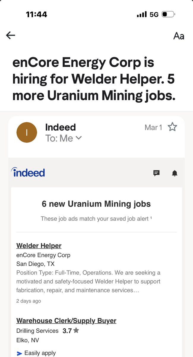 #Uranium #U308 hiring for a reason. Enjoy the fire sale