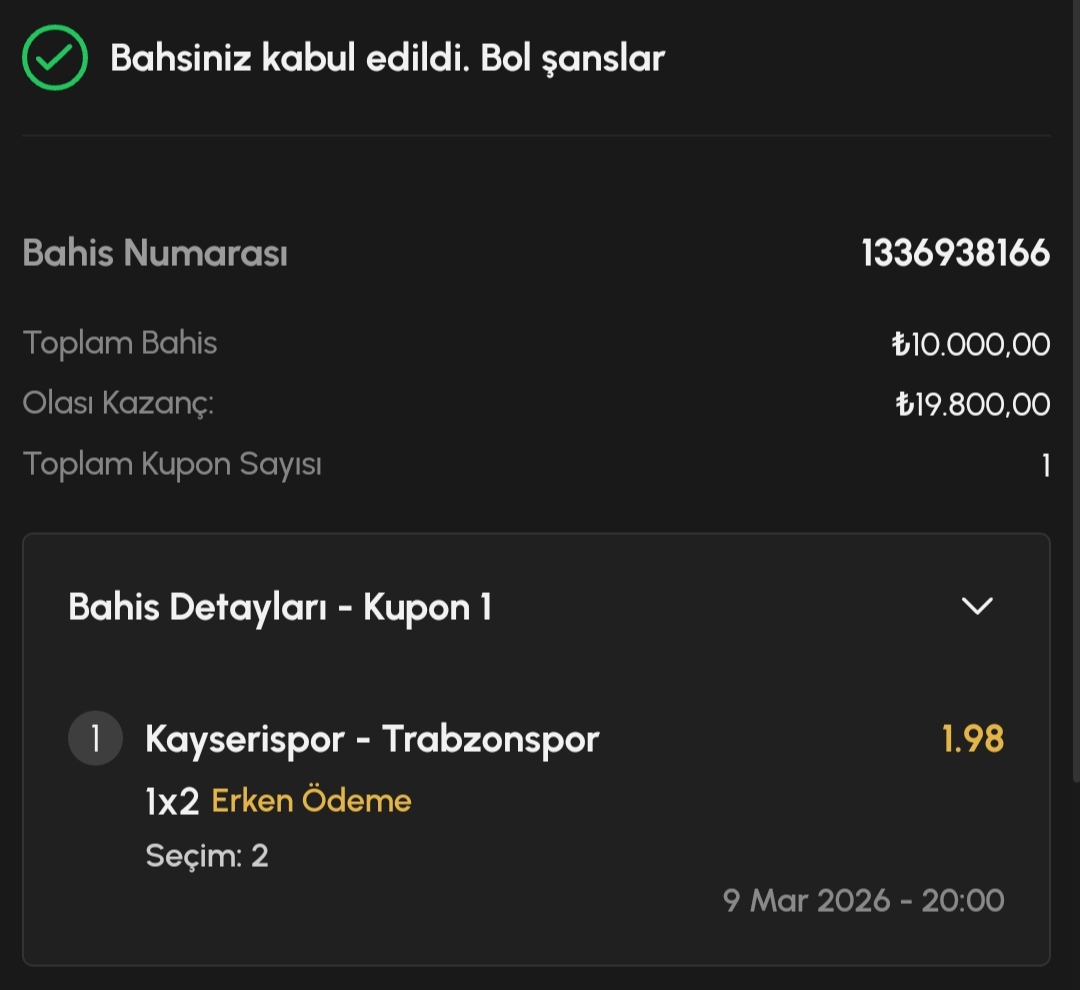 GarfieldBahisci's tweet photo. Tek maçlık kuponumuz hazırdır.

10.000 TL'ye 19.800 TL veriyor 💪 

#Trabzonspor kazanır.

#iddaa #tahmin #bahis #Onachu https://t.co/I3gR7hWOmy
