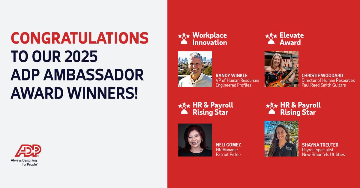jdcoffer3's tweet photo. What happens in Vegas should NOT stay in Vegas! Congratulations to my fellow Ambassadors, the winners of the 2025 ADP Ambassador Awards! Celebrated in front of nearly 2,000 attendees at the ADP Pro Summit held in Las Vegas. https://t.co/b7U4EfYZTC https://t.co/fPguxi1GxB https://t.co/etAzB841dK