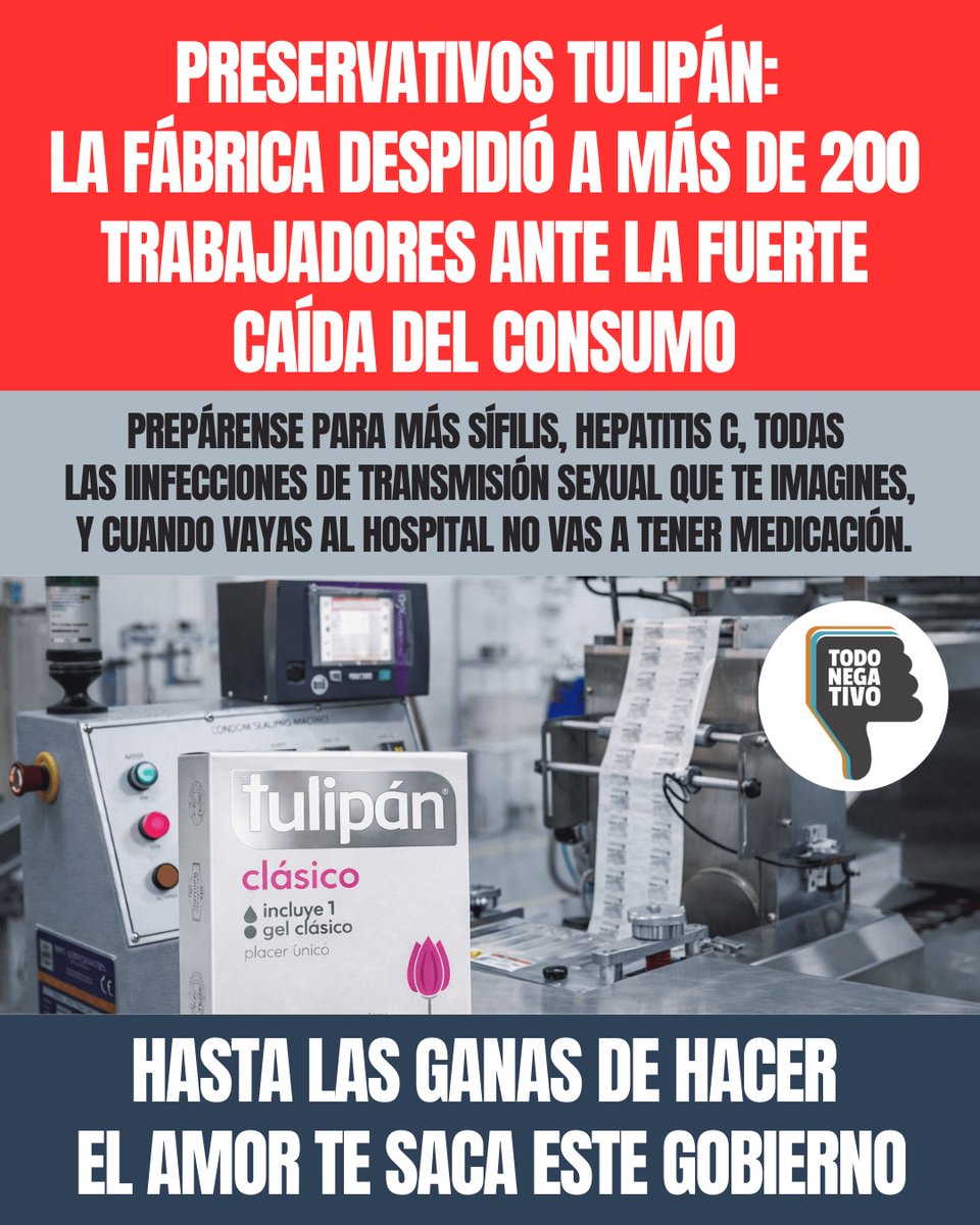 Sí, en Argentina cayó hasta la compra de preservativos ⚠ 📉👀 Con el ajuste de Milei la gente no llega a fin de mes, no consume y ni para cuidarse tiene plata. Después hablan de libertad, pero con este gobierno te sacan todo… hasta las ganas de hacer el amor 😱