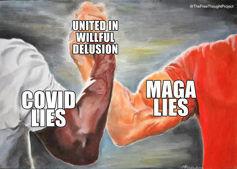 JasonBassler1's tweet photo. When you look past the optics, the people who swallowed the COVID lies aren't much different from the people who swallowed Trump's campaign lies.

Same blind loyalty.
Same faith the state will save them. https://t.co/sVxmn2qEKw