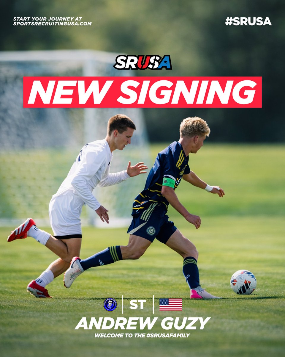 SRUSA_Official's tweet photo. 🚨 𝐍𝐄𝐖 𝐒𝐈𝐆𝐍𝐈𝐍𝐆

✍️ We’re delighted to welcome 𝐀𝐧𝐝𝐫𝐞𝐰 𝐆𝐮𝐳𝐲 to the #SRUSA Elite Roster!

🇺🇸 A 6’1” striker from Illinois (Class of 2027), Andrew currently plays for Chicago Inter ECNL and Lemont High School where he has earned All-Sectional and All-State honors. He has also competed at the ECNL-RL National level, scoring the game-tying goal in the ECNL-RL National Final.

🎓 Andrew will be available for Fall 2027.

📧 SRUSA Agent: Ernie Yarborough (ernie@srusasoccer.com)

#CollegeSoccer
