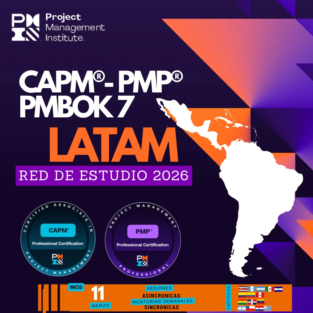 pmistgo's tweet image. 📢 ¿Quieres certificarte como #CAPM® o #PMP®?

La Red de Estudio CAPM–PMP 2026 de PMI LATAM inicia con Talleres de Elegibilidad desde el 11 de marzo.

Conoce requisitos, proceso de aplicación y estructura del examen según PMBOK® 7.

✅ Gratuito para miembros PMI de LATAM.