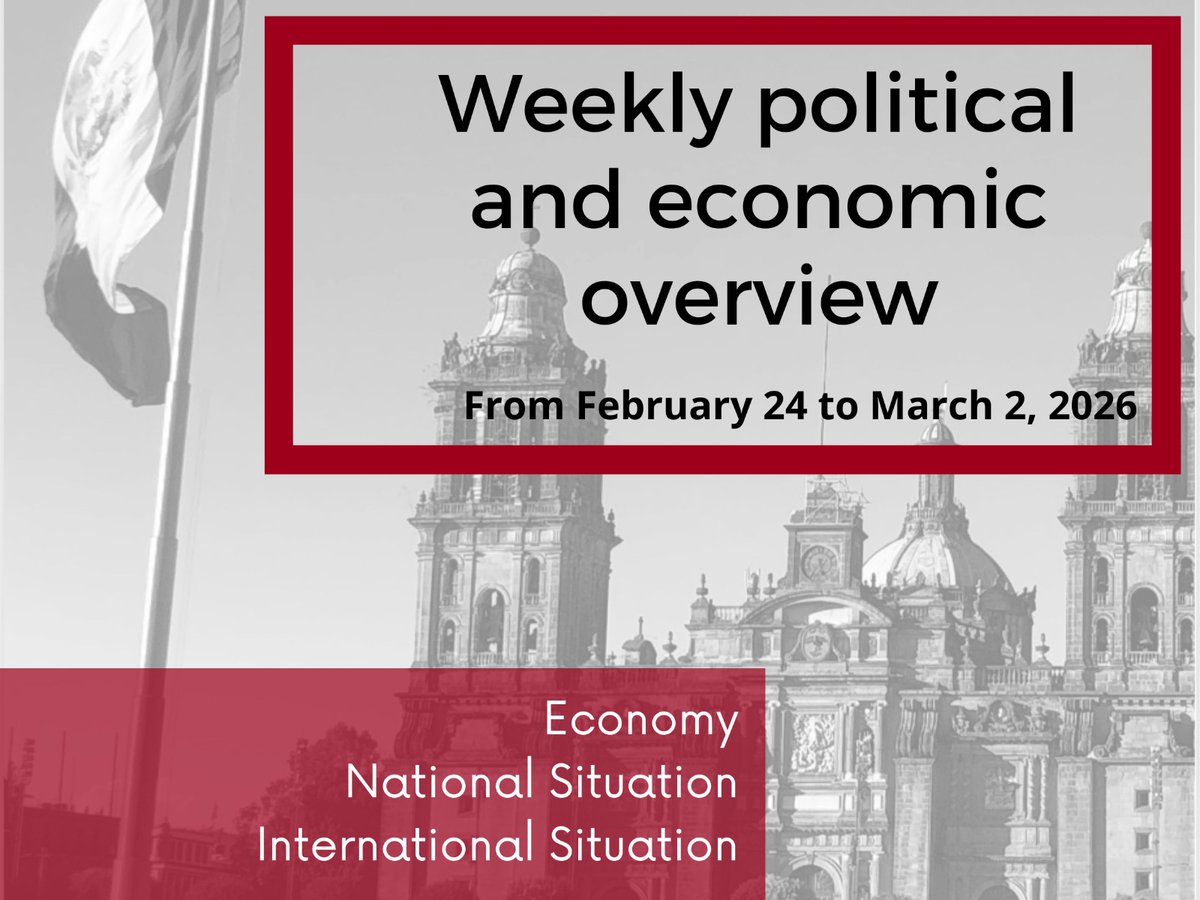 Every week we discuss the highlights of the Mexican and International Economy, National Politics and the International Situation. Here is a brief of the topics analyzed From February 24 to March 2, 2026. #Economy #Politics #Policy linkedin.com/posts/synergia…