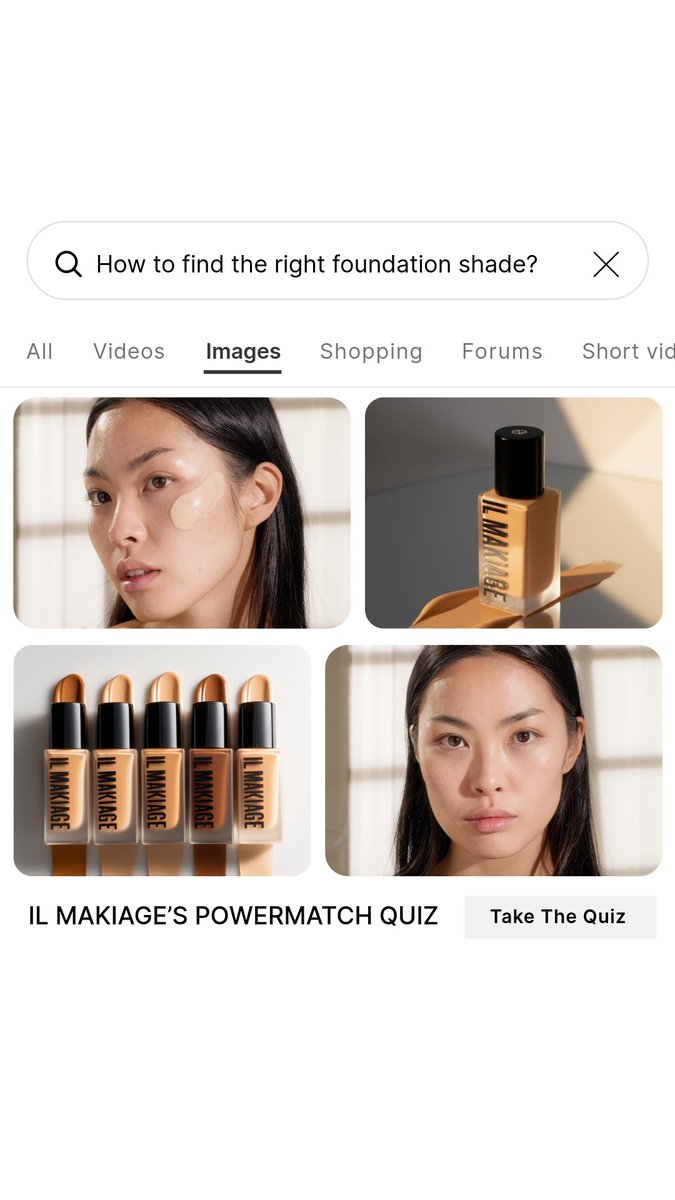 ilmakiage's tweet photo. Tired of guessing your shade under bad store lightning? Skip the swatching and second guessing. The PowerMatch Quiz finds your perfect shade in 90 seconds, all from home.