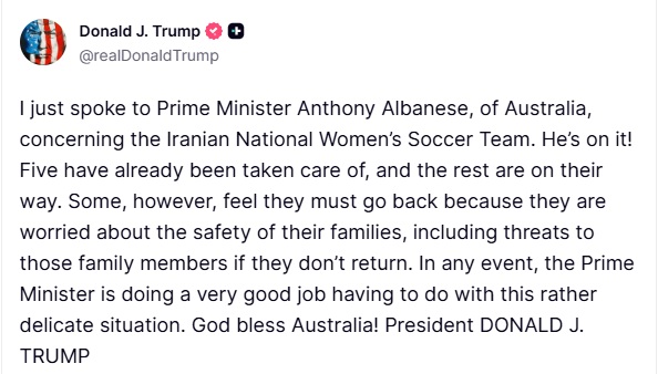 Commentary Donald J. Trump Posts From Truth Social tweet media