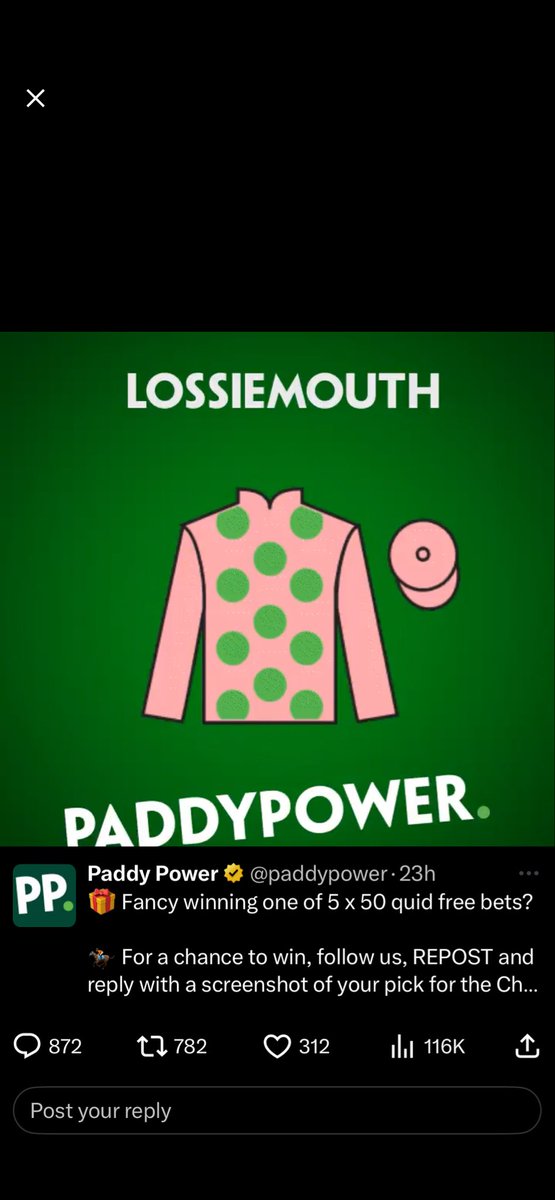 anthonielius's tweet photo. @paddypower https://t.co/Oz3BQVBltU