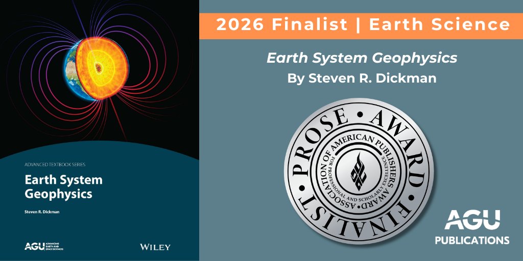 theAGU's tweet photo. Congrats to Steven Dickman, whose textbook ‘Earth System Geophysics’ was named a finalist in the 2026 @AmericanPublish #PROSEAwards for scholarly publications that have made significant advancements.
https://t.co/PI2EpsHA3H
#EarthSciences #EarthSystem #AGUPubs #textbooks https://t.co/4GIqScPVCH