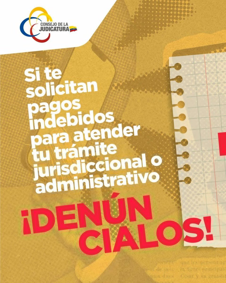 CanarCJ's tweet photo. ✅| #CeroCorrupción   

La corrupción es un mal que lo podemos combatir juntos.    

Si conoces de actos irregulares en la #FunciónJudicial, te invitamos a denunciarlos.

#ConstruimosConfianza https://t.co/EyvYcx1NA4