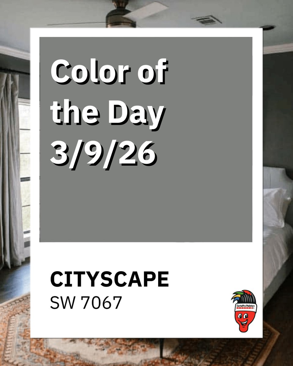 CertaPro_'s tweet image. Bristles says:
“Modern, moody, and effortlessly cool.”
#ColorOfTheDay #BristlesSays #Cityscape #SherwinWilliams #CertaProPainters #ColumbusOH #InteriorPainting #ExteriorPainting #ColumbusHomes #ProfessionalPainters #ModernGray #HomeRefresh