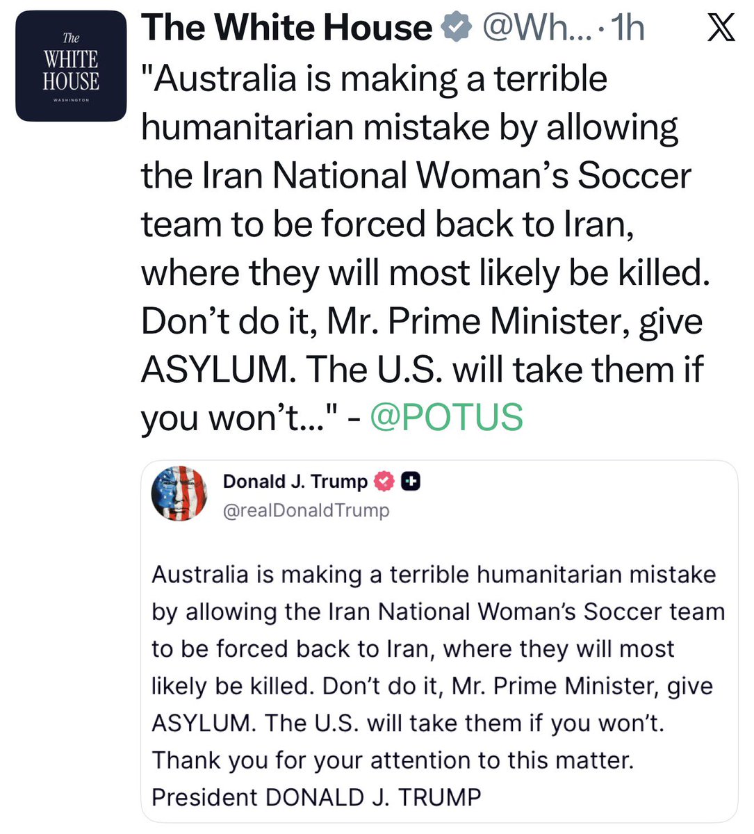 mmalikx7's tweet photo. Iran's National Women's Soccer Team would be killed if they return to Iran 🇮🇷??? TRUMP
Are the U.S. and Israelis indiscriminately carpet bombing and killing civilians? First, it was elementary school girls.
STOP 🛑 ALL WARS
#STOPallWAR https://t.co/EEIqx601Qe