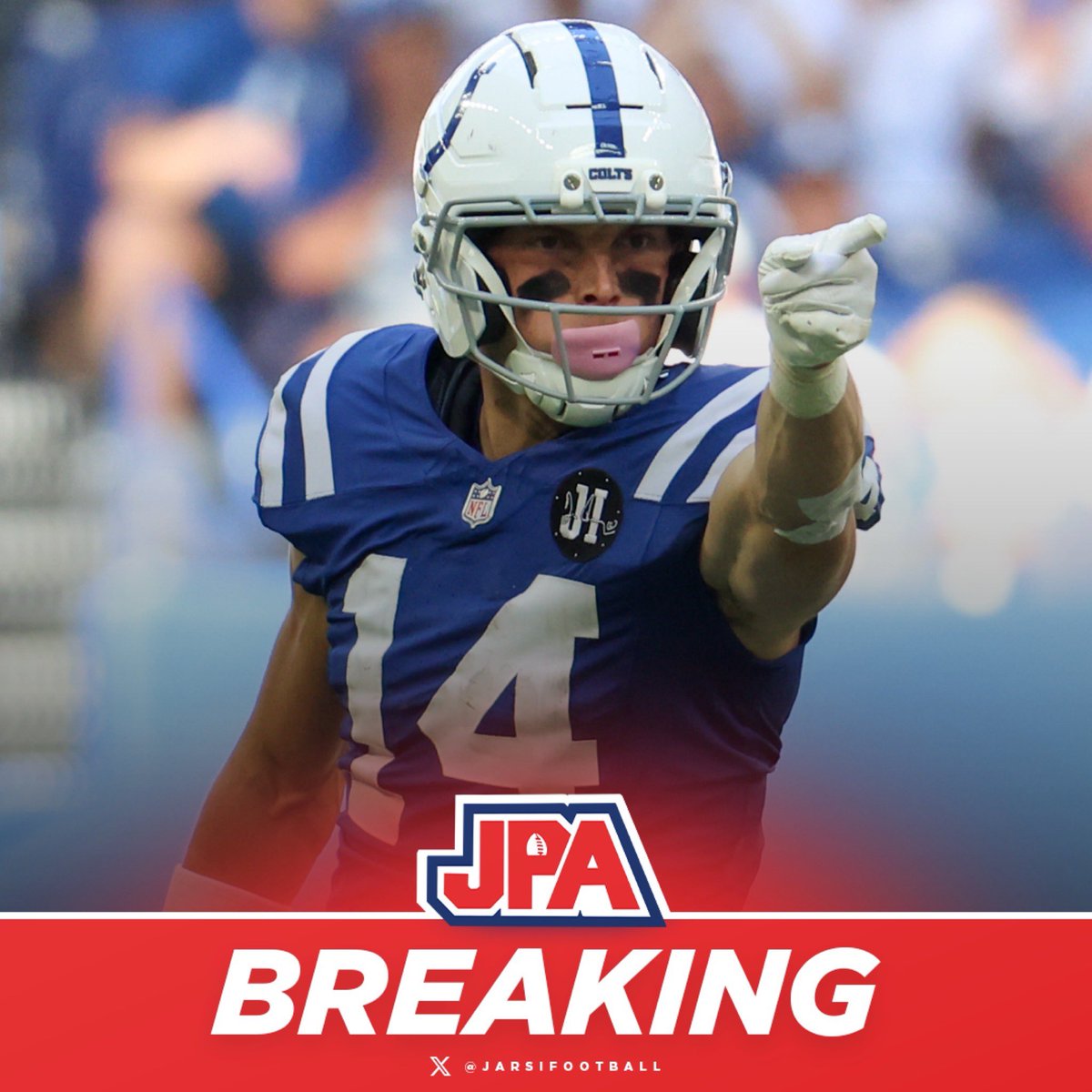 jasrifootball's tweet photo. 𝗕𝗥𝗘𝗔𝗞𝗜𝗡𝗚: Free agent WR Alec Pierce is re-signing with the Colts , per @Schultz_Report 

It’s a 4-year $116M deal. https://t.co/Nbaodb83Kv
