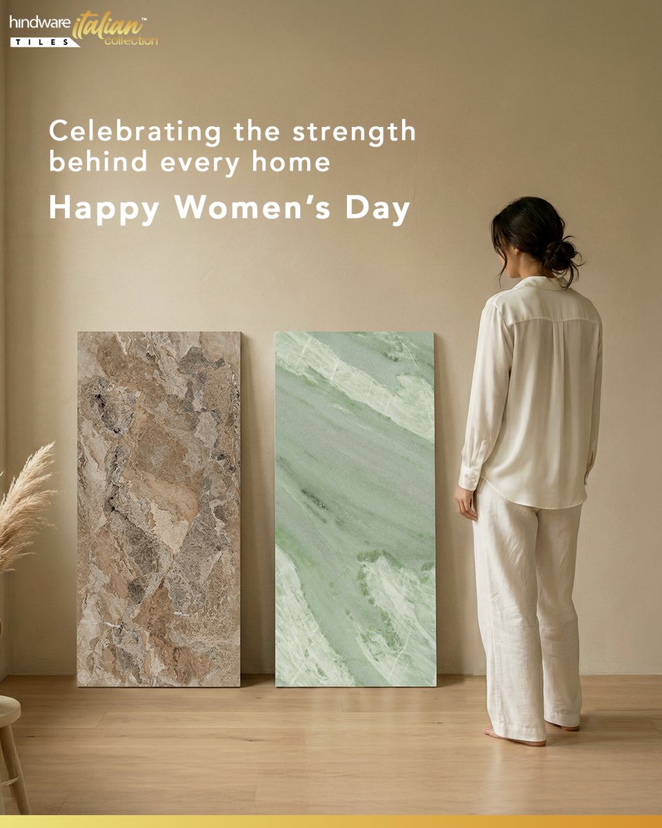 Her strength lays the foundation. Her vision gives it character. Her grace fills it with warmth.

Together, let's celebrate the Sukoon she adds to the spaces in all of our homes.

#IWD2026 #GiveToGain #HindwareItalianTilesCollection