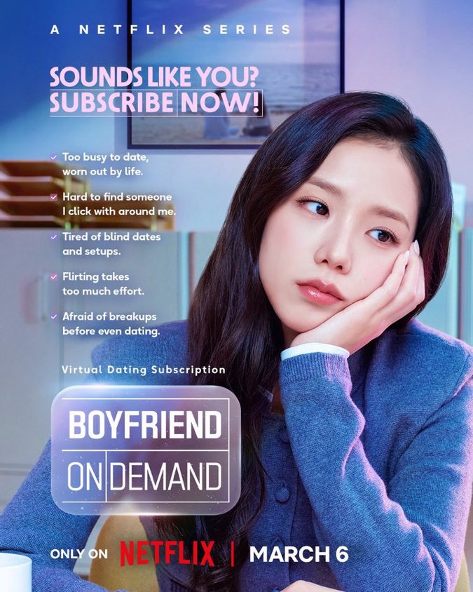 JISOO's new series MonthlyBoyfriend (월간남친) debuts in the Top 10 at NO. 7 on Netflix in 62 COUNTRIES in 24H

1.South Korea: #1
2.Philippines: #1
3. Thailand: #1
4. Indonesia: #1
5. Vietnam: #1
6. Malasia: #1
7. Taiwan: #1
8. Hong Kong: #1
9. Singapore: #1
10. Japan: #2