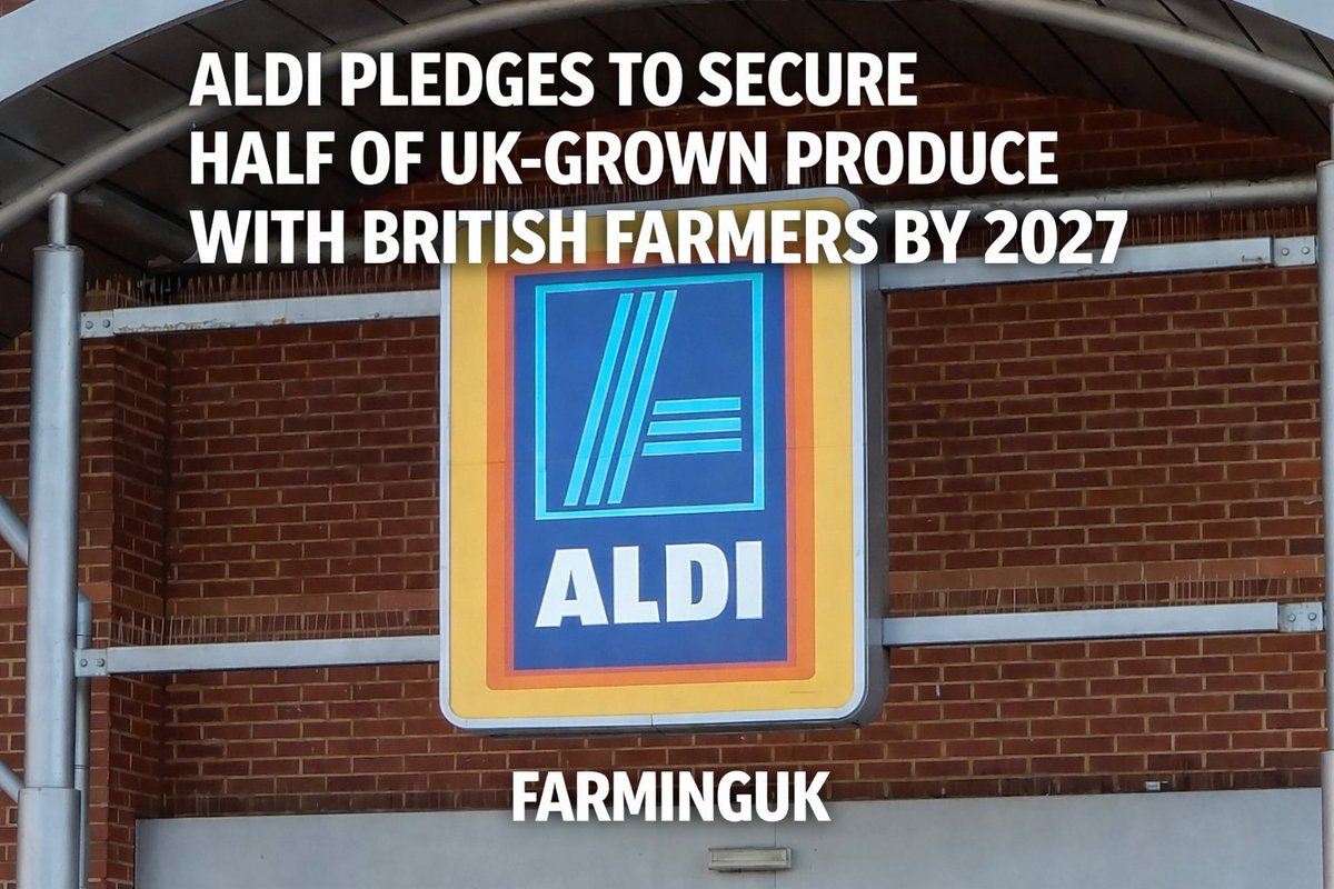 FarmingUK's tweet photo. 🚜🇬🇧 Aldi has pledged to secure at least half of its UK-grown produce through long-term supply agreements with British farmers by 2027

READ MORE: https://t.co/qPfsMOMEid https://t.co/Pa3bmeoKam