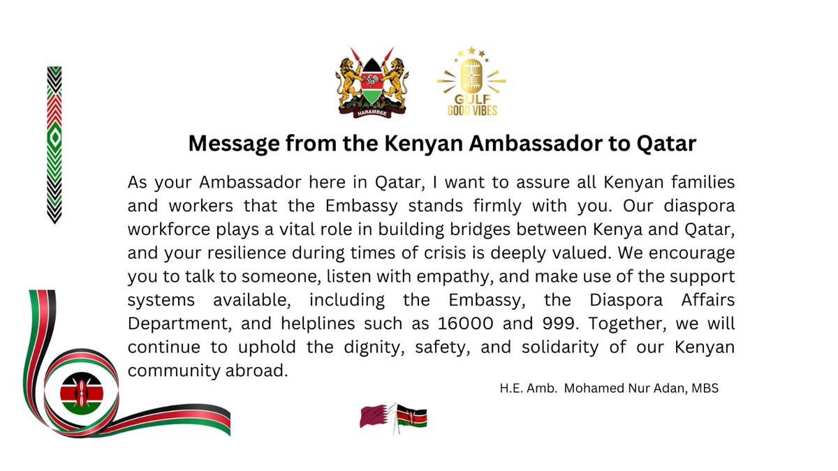 Kenya Embassy Qatar tweet media