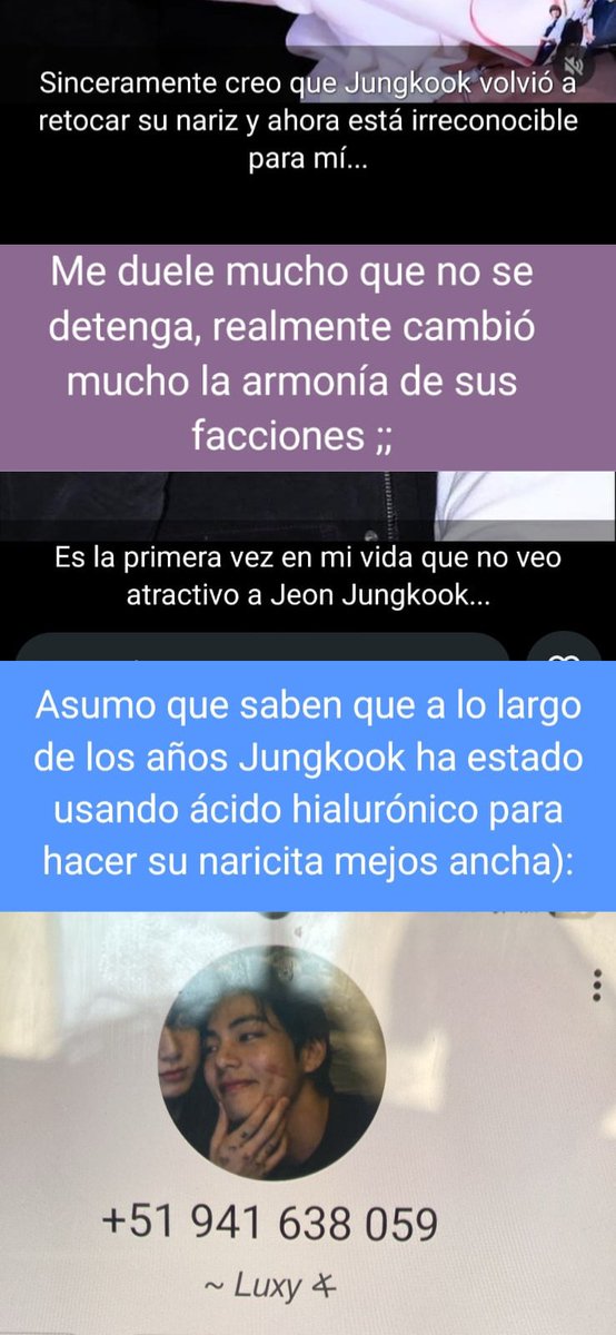 — Evelyn (Luxy) admin de "Army Perú 🇵🇪" haciendo este tipo de comentarios sobre Jungkook, abajo capturas completas.