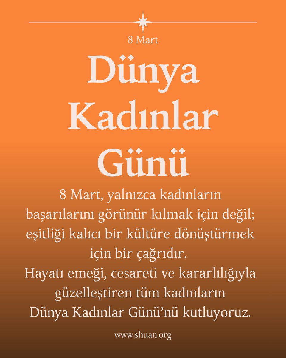 8 Mart yalnızca kadınların başarılarını görünür kılmak için değil; eşitliği kalıcı bir kültüre dönüştürmek için bir çağrıdır. Tüm kadınların; kendi gücünün farkında olduğu ve sesinin özgürce yankılandığı bir dünya dileğiyle 8 Mart Dünya Kadınlar Günümüz kutlu olsun! #8mart