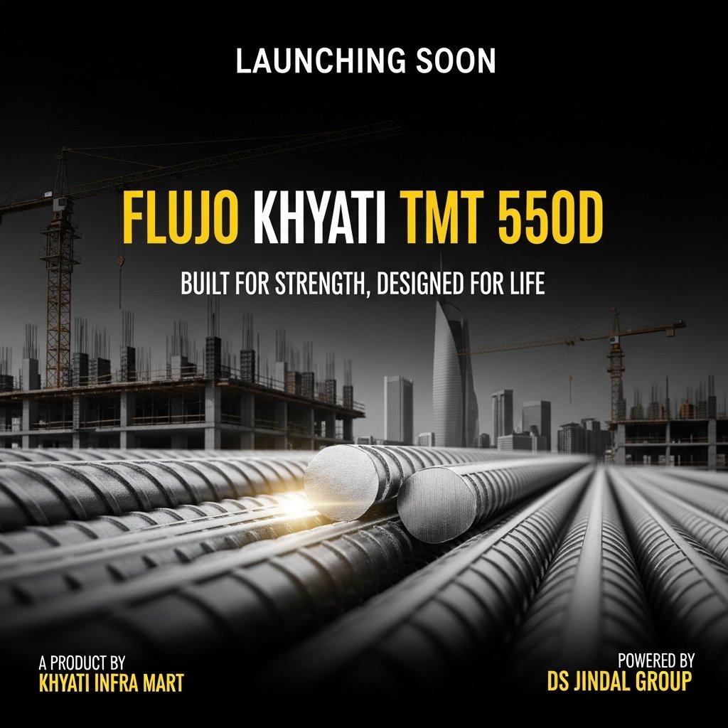 khyaticonstrctn's tweet image. 🚀 Launching Soon: Flujo Khyati TMT 550D – Built for Strength, Designed for Life!
Premium steel at local prices. Thanks to Sahil Jindal, MD DS Jindal Group, our investors &amp;amp; team: Sanjay Singh, Prakash Gupta, Mahesh Deshkar &amp;amp; all franchise partners.
#FlujoKhyati #BuiltForStrength