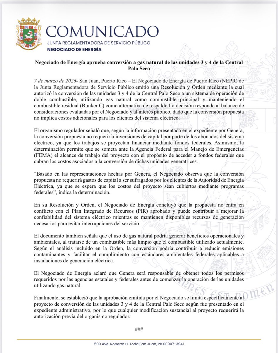 Negociado de Energía de Puerto Rico tweet media
