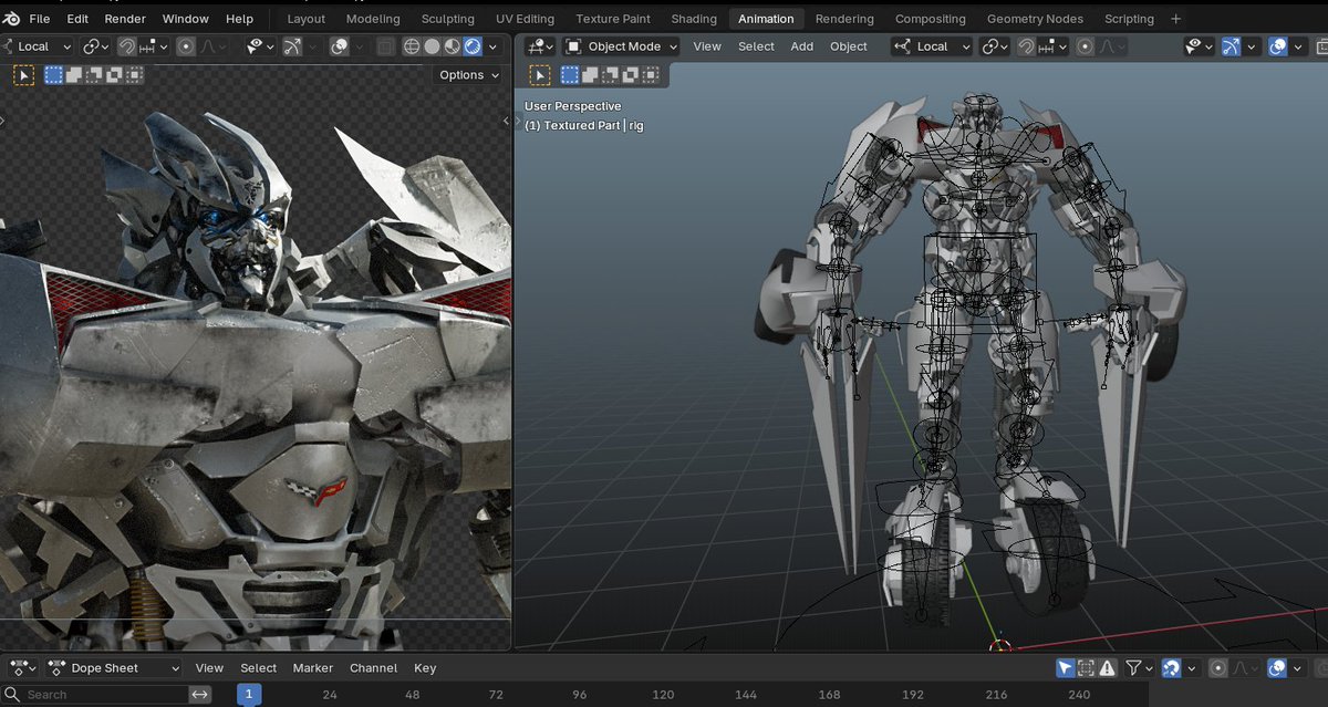 Lychnixia's tweet image. Another Wip for my Husband😳 I will make you perfect😘 #Transformers #sideswipe #3DModels #3dmodeling #blender