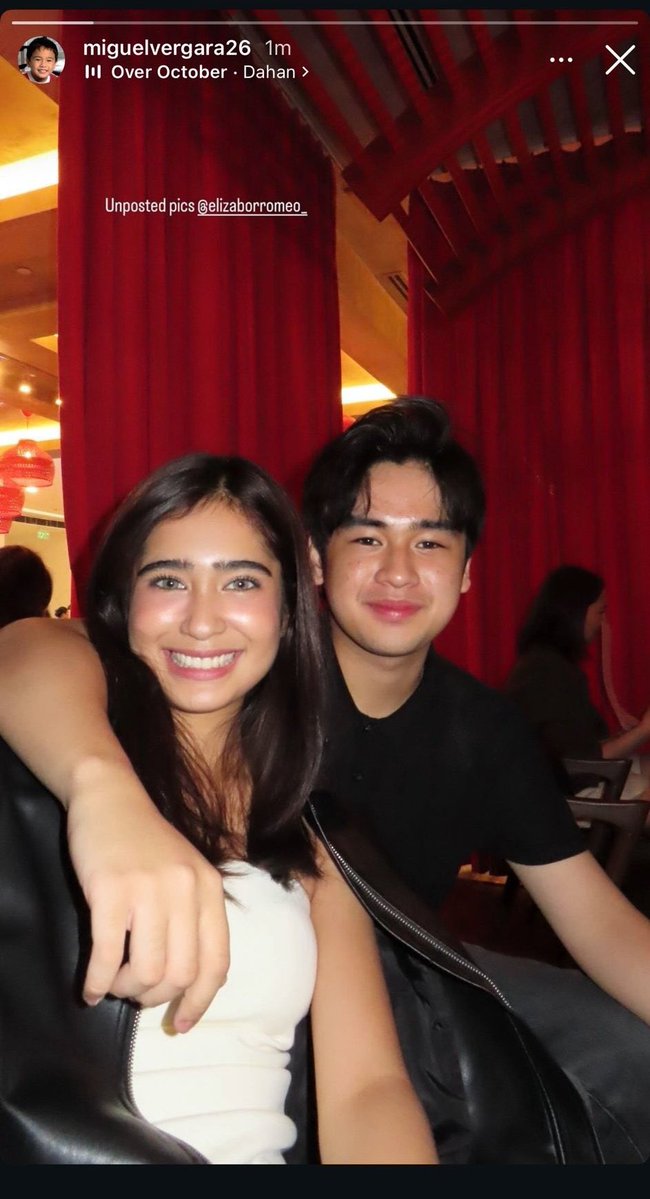 𝟎𝟑.𝟎𝟖.𝟐𝟎𝟐𝟔 | @𝐦𝐢𝐠𝐮𝐞𝐥𝐯𝐞𝐫𝐠𝐚𝐫𝐚𝟐𝟔 𝐈𝐆 𝐒𝐓𝐎𝐑𝐘 𝐔𝐏𝐃𝐀𝐓𝐄

Miguel just shared an unposted photo of him and Eliza on his IG story, paired with “Dahan” by Over October, the same song we’ve all been manifesting and trending for the Dahan MV. Lowkey joining