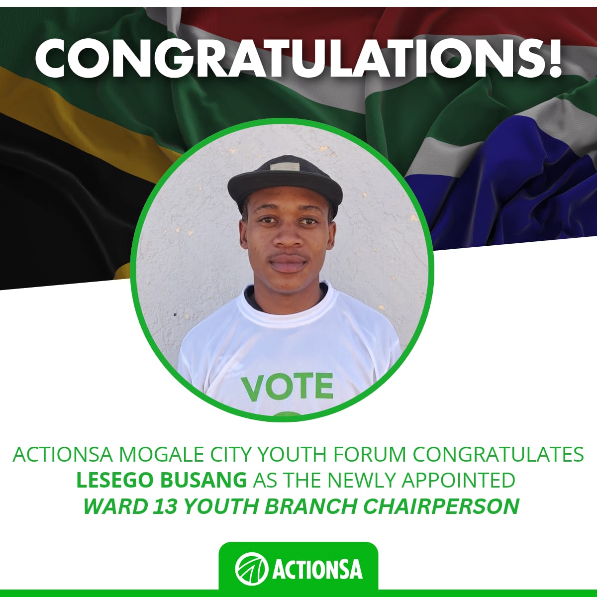 ActionSA_MC's tweet photo. Congratulations to our leadership 💚🗳 https://t.co/dnDesuCVyT