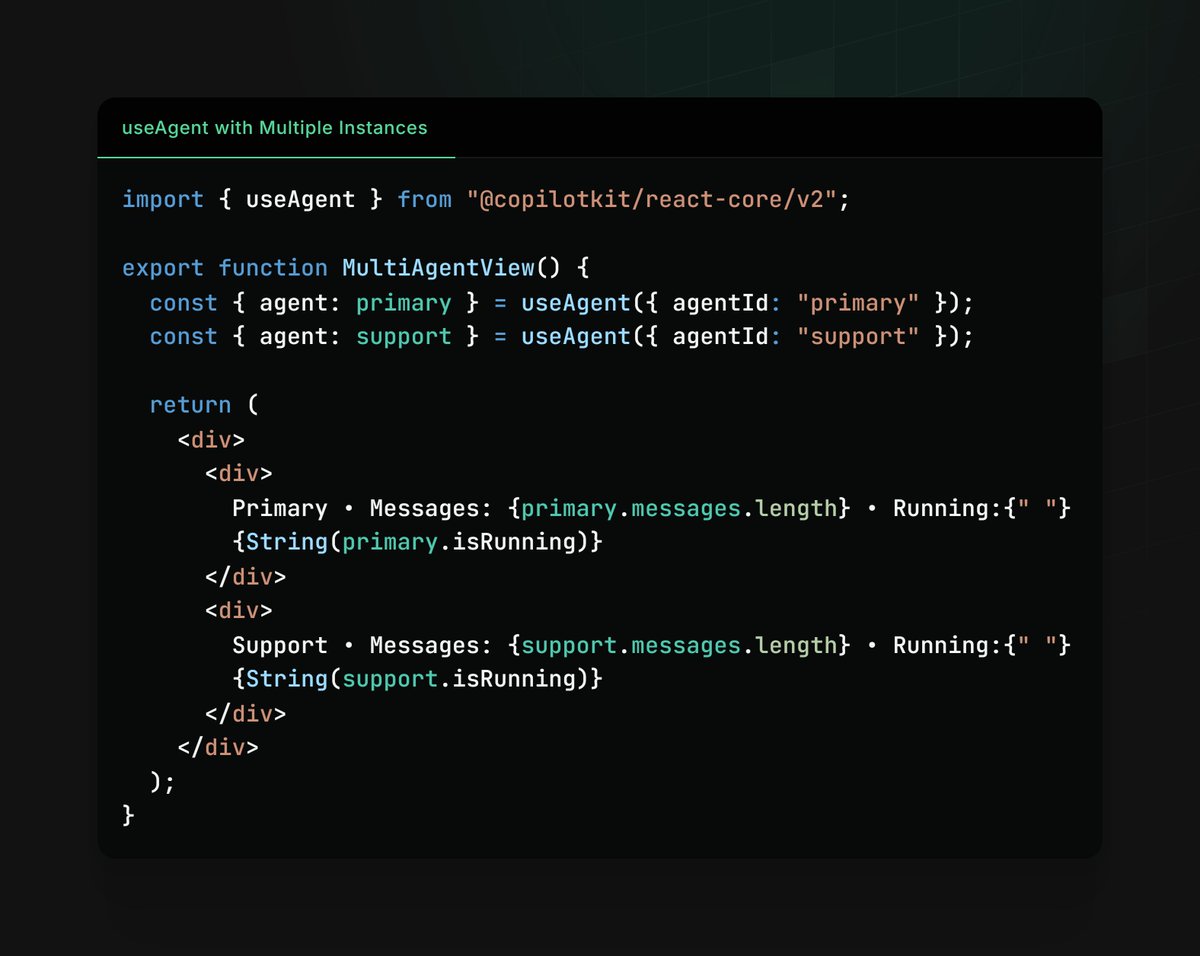 useAgent code snippet