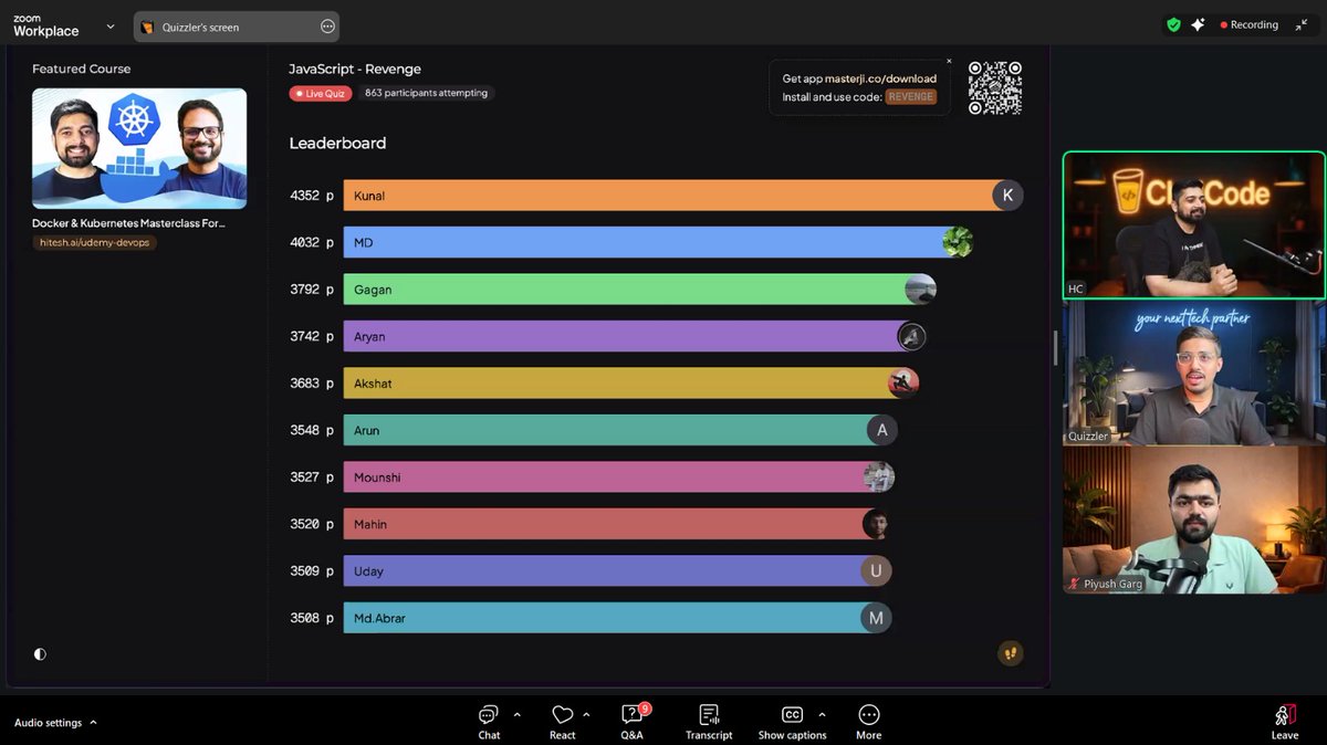 Aditya989746994's tweet image. #Class15 of Web Dev Cohort
With @Hiteshdotcom @piyushgarg_dev @yntpdotme @nirudhuuu @BlazeisCoding @devwithjay @surajtwt_ 
Today we learned about:-
- HTTP methods
- intro to TypeScript
- intro to Node.js

#Quiz #Chaicode #MasterJiQuiz