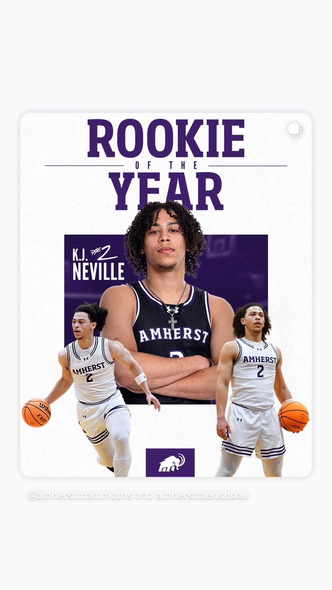 NevilleLadeidra's tweet photo. ROOKIE OF THE YEAR!!! 🏆🥇🏅🎖️
#amherstcollege #freshman #DIII #myfavoriteplayer https://t.co/kQEjeYGhRb