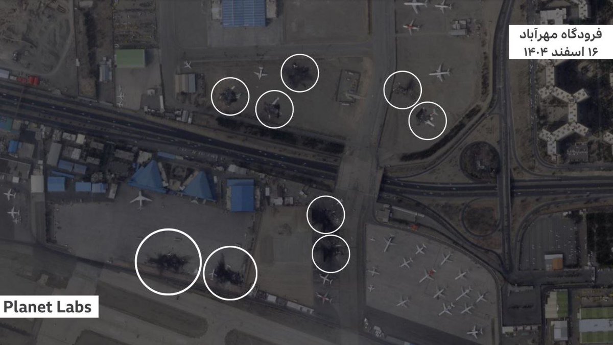 Tehran's Mehrabad Airport after Israeli airstrikes