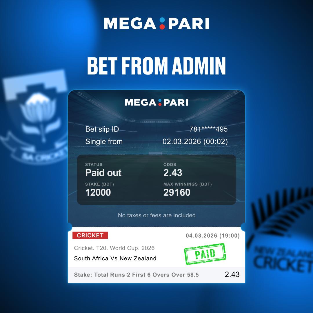 megapari_bg's tweet image. Admin backed SA vs NZ and landed a big win! 

Think you can do the same? Try your luck today. megapari.media/3Tyt6I2

#INDvsENG #icct20worldcup2026