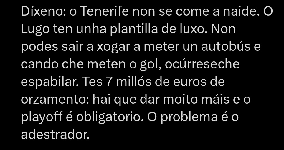 Bricokin's tweet photo. las palabras de Cenizo Lucensis tras el empate contra el líder https://t.co/5PJHKiAIZ0