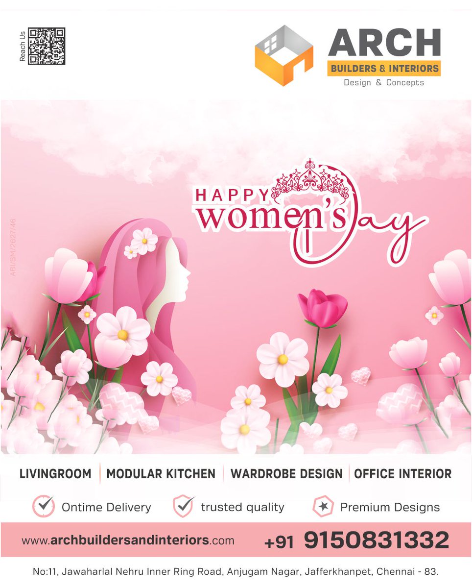 arch_interiors's tweet photo. Her Dream Ignites Our World – Celebrate Her Power.
Happy Women's Day

https://t.co/1xIPckNssD
#CupBoardDesign #InteriorDesignerNearMe #ModularKitchenInteriorsChennai #HomeInteriorDesigner #ModularKitchenDesigner #ArchBuildersAndInteriors #ArchInteriors #bestinteriorinchennai https://t.co/iOyFCbcm2C